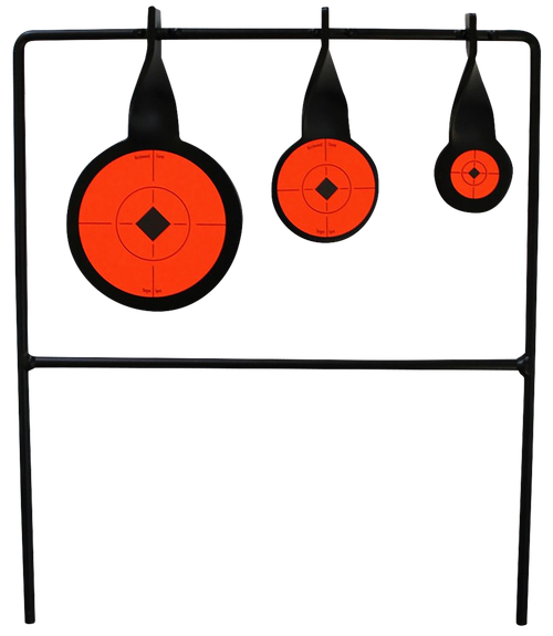 Birchwood Casey 46322 World of Targets Qualifier Rimfire Pistol/Rifle AR500 Steel Black/Orange Bullseye Illustration Impact Enhancement Motion