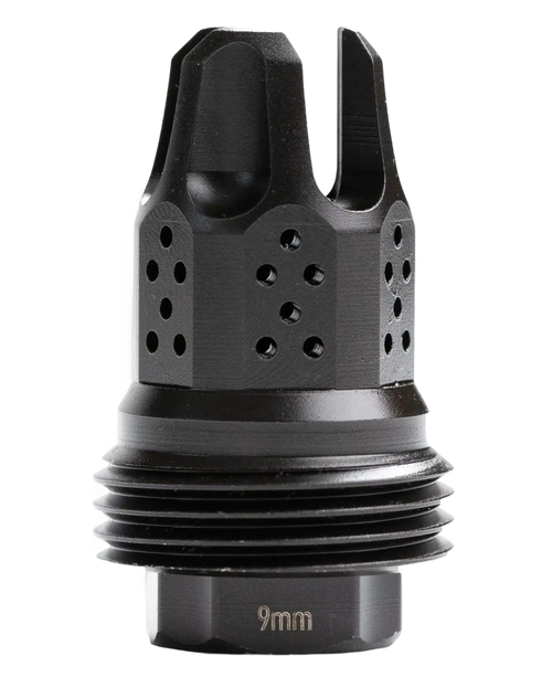 Jk Armament JKMDHDCF14 War Eagle Compensator/Flash Hider Black Nitride Stainless Steel 1/2"x28 Threads 9mm