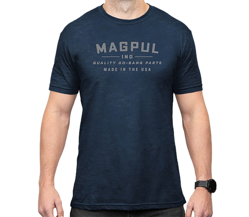 Magpul MAG1112-410-3XL Go Bang Parts  Navy Heather Cotton/Polyester Short Sleeve 3XL