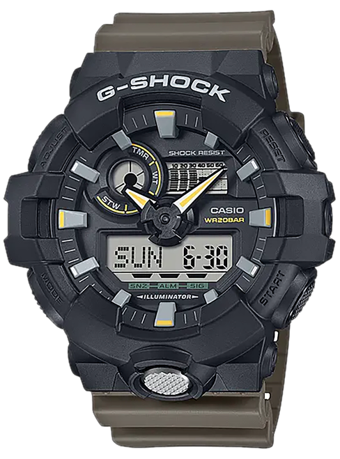 GSHOCK GA710TU1A3CR  ANLG-DIGTL CNTR BUT LGHT  GRN