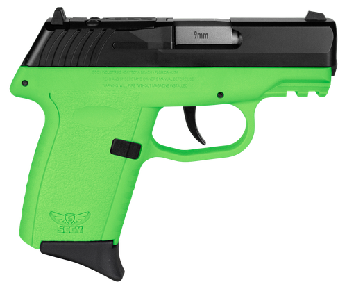 SCCY Industries CPX2CBLGRDRG3 CPX-2 Gen3 RD 9mm Luger 10+1 3.10" Lime Green Polymer w/Picatinny Rail Serrated Black Nitride SS Slide Lime Green Polymer Grip
