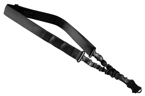Phase 5 Weapon Systems SLGBLK Single Point Sling Black Nylon Strap w/Elastic Shock-Cord 24.50-33.50" OAL Adjustable Bungee