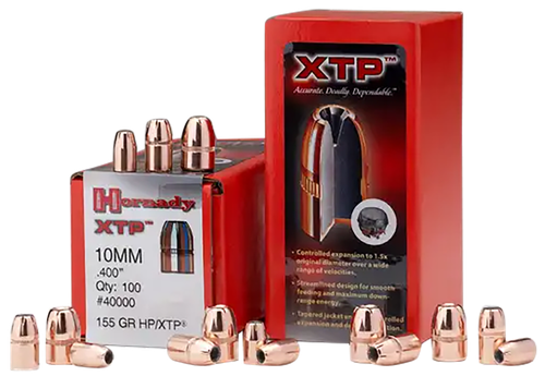 Hornady 40000 XTP  10mm Auto .400 155 gr Hollow Point XTP 100 Per Box/ 25 Case
