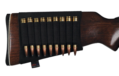 GrovTec US Inc GTAC81 Buttstock Cartridge Holder  Elastic 9rd Rifle Buttstock Mount