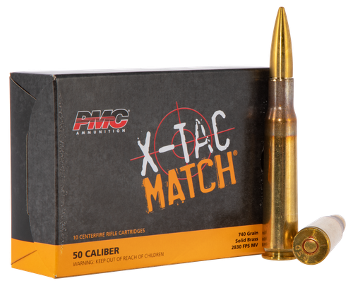 PMC 50XM X-Tac Match  50BMG 740gr Solid Brass 10 Per Box/20 Case