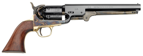 Pietta PF51CH36712 1851 Navy Steel 36 Cal 7.50" 6rd Color Case Hardened Frame Blued Cylinder Blued Octagon Barrel Walnut Grip