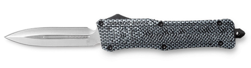 CobraTec Knives LCFCTK1LDAGNS CTK-1  Large 3.75" OTF Dagger Plain D2 Steel Blade/Carbon Fiber Aluminum Handle Features Glass Breaker Includes Pocket Clip