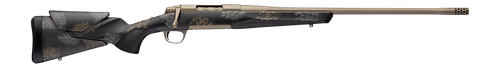 Browning 036142294 X-Bolt 2 Speed HD Full Size 6.5 PRC 3+1 24" Smoked Bronze Cerakote Fluted Threaded Barrel, Smoked Bronze Cerakote Steel Drilled & Tapped Receiver, Bronze/Gray Camo w/Black Overmold