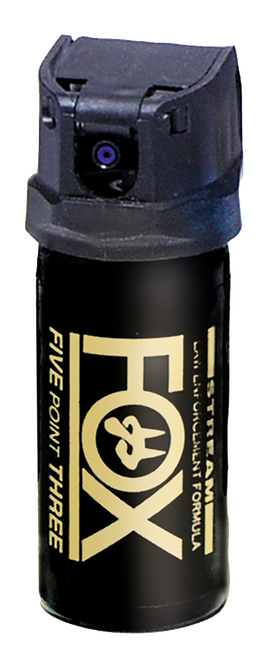 Fox Labs 152FTMDB Legacy Five Point Three 15 1/2 Second Bursts  Cone Spray Range 152 ft 1.50 oz Black Spray Features Invisible UV Dye