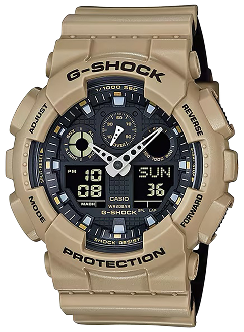 G-shock/vlc Distribution GA100L8A G-Shock Tactical Brown Stainless Steel Bezel 145-215mm
