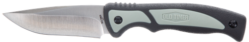 Old Timer 1137135 Trail Boss  3.70" Fixed Drop Point Plain Stainless Steel Blade 5.25" TPE Handle Includes Sheath