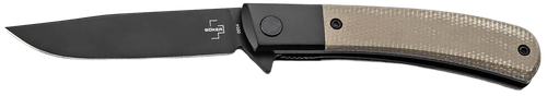 Boker 01BO931  Modern Gentleman 2.95" Plain Black Nitro-V Blade Green Micarta Handle