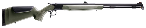 CVA PR2048N Optima  50 Cal 26" Black Nitride Fluted Barrel, Black Nitride Drilled & Tapped Steel Receiver, Fixed OD Green Synthetic Stock, Fiber Optic Sights