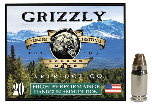 Grizzly Ammo GC357S2   357Sig 90gr Jacketed Hollow Point 20 Per Box/10 Case