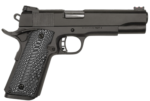 Taylors & Company 230057 1911 A1 Tac Ultra 10mm Auto Caliber with 5" Barrel, 8+1 Capacity, Overall Black Parkerized Finish Steel, Beavertail Frame, Serrated Slide & Black/Gray G10 Grip