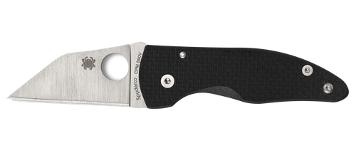 Spyderco C264CFP MicroJimbo  2.45" Folding Wharncliffe Plain Satin CPM S90V Blade, Black Textured Carbon Fiber Handle