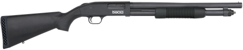 Mossberg 51605 590S  12 Gauge Pump 3" 9+1 18.50" Matte Blued Steel Barrel, Matte Blued Optic Ready Receiver, Fixed Black Synthetic Stock, Right Hand