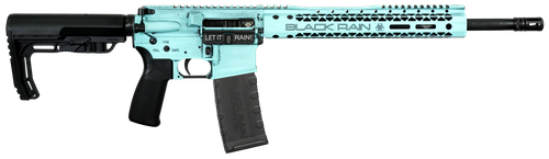 Black Rain Ordnance FUSIONTBB Fission  5.56 NATO 30+1 16" Black Nitride Threaded Barrel, Robin Egg Blue Battleworn Aluminum Receiver w/Picatinny Rail, M-LOK Handguard, MFT Minimalist Black Polymer Sto