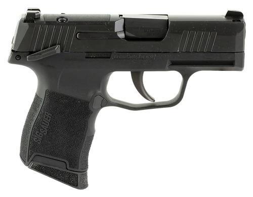 Sig Sauer 365380BSSMS P365  Micro-Compact 380 ACP 10+1 3.10" Black Carbon Steel Barrel, Black Nitron Optic Ready/Serrated Slide & Frame w/Sig Rail, Black Polymer Grips, Manual Safety, Right Hand