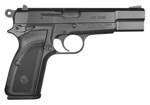EAA GIRSAN 390450 MC P35  9mm Luger 15+1, 4.87" Black Steel Barrel, Black Serrated Steel Slide, Matte Black Steel Frame Black, Checkered Polymer Grip, Ambidextrous