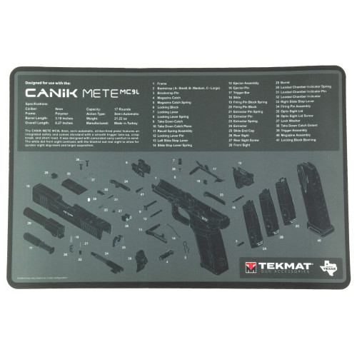 TEKMAT CANIK MC9L GUN CLEANING MAT