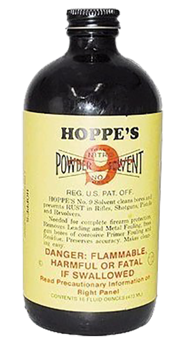 Hoppe's 916 No. 9 Bore Cleaner Removes Carbon Powder & Lead Fouling Child Proof Cap  1 Pint (16 oz.) Bottle 10 Per Pack