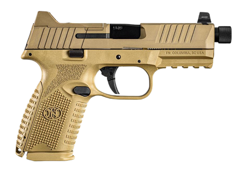 FN 66101710 509M Tactical Bundle 9mm Luger 10+1 4.50" Black Threaded Barrel, Flat Dark Earth Stainless Steel Optic Ready/Serrated Slide & Polymer Frame w/Picatinny Rail, Ambidextrous, 5 Magazines