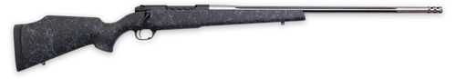 Weatherby MAM01N28NOR8B Mark V Accumark 28 Nosler 3+1 26" Threaded/Fluted Stainless Barrel, Graphite Black Rec, Gray Webbed Black Monte Carlo Stock, Accubrake Muzzle Brake, Adj. TriggerTech Trigger