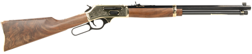 Henry H009BGWL Wildlife  30-30 Win 5+1 20" Blued Octagon, Polished Brass Engraved Rec, American Walnut Furniture, Adj. Brass Buckhorn Sight