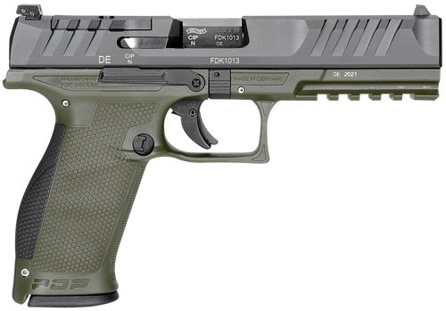 Walther Arms 2858398 PDP Optic Ready 9mm Luger 5" 18+1 Black Steel Slide Performance Duty Textured  Polymer Grip (Full Size)