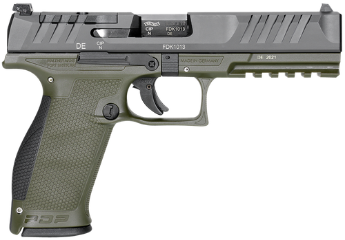 Walther Arms 2858398 PDP Optic Ready 9mm Luger 5" 18+1 Black Steel Slide Performance Duty Textured  Polymer Grip (Full Size)