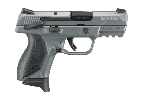 Ruger 8683 American Pistol Compact 9mm Luger 3.55" 17+1 Gray Cerakote Gray Cerakote Stainless Steel Slide Black Wraparound Ergonomic Grip