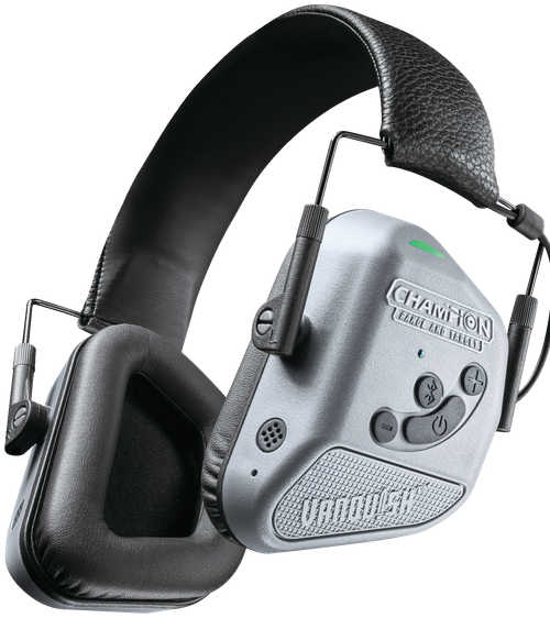 Champion Targets 40982 Vanquish Pro Elite Muff Over the Head Bluetooth Enabled Rechargeable Li-ion Battery Black/Gray