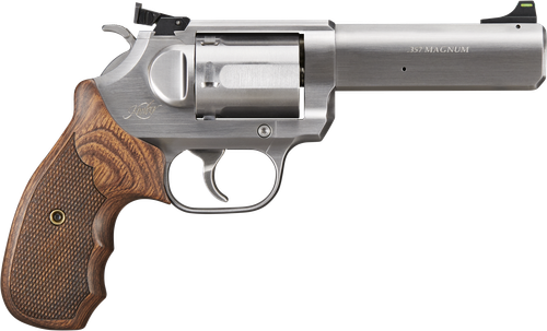 Kimber Mfg, Inc 3400032 K6S Target GFO DA/SA 357 Mag 6 Shot 4" Brushed Stainless Steel Barrel & Cylinder, Brushed Stainless Steel Frame, Diamond Checkering Grip