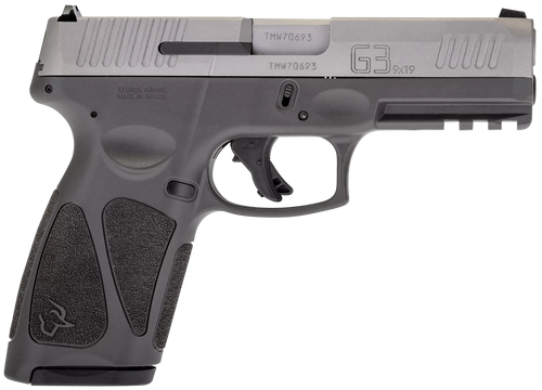 Taurus 1G3B949G15 G3  Full Size Frame 9mm Luger 15+1 4" Matte Stainless Steel Barrel, Matte Serrated Stainless Steel Slide, Gray Polymer Frame w/Picatinny Rail, Gray Polymer Grip, Right Hand