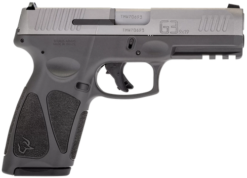 Taurus 1G3B949G15 G3  Full Size Frame 9mm Luger 15+1 4" Matte Stainless Steel Barrel, Matte Serrated Stainless Steel Slide, Gray Polymer Frame w/Picatinny Rail, Gray Polymer Grip, Right Hand