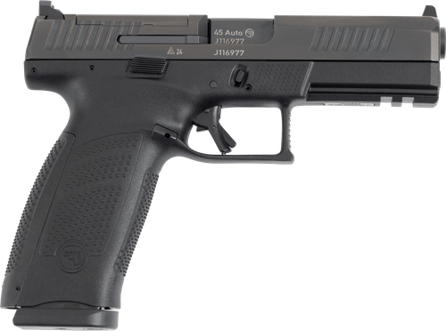 CZ-USA 91591 P-10 F Full Size Frame 45 ACP 13+1 4.50" Black Steel Barrel, Optic Ready/Serrated Black Polymer Frame w/Picatinny Rail, Textured Grip