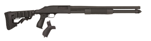 Mossberg 50695 590 Tactical 12 Gauge 8+1 3" 20" Cylinder Bore Barrel, Matte Blued Metal Finish, Dual Extractors, FLEX Component 6 Position Stock w/FLEX Pistol Grip & Recoil Pad