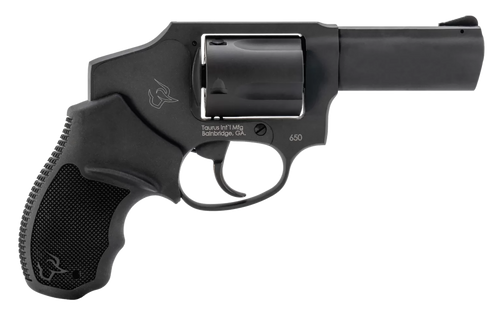 Taurus 2-650131 650  Small 357 Mag/38 Special +P 5 Shot 3" Matte Black Alloy Steel Barrel, Cylinder & Frame, Black Rubber Grip, Transfer Bar Safety, Concealed Hammer