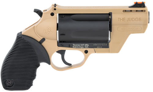 Taurus 2-441021FDE Judge Public Defender 45 Colt (LC)/410 Gauge 5rd 2.50" Flat Dark Earth Barrel & Frame Matte Black Cylinder Black Ribber Grip