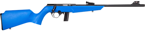 Rossi  RB22  Compact 22 LR 10+1, 16" Matte Black Button Rifled Free Floating Steel Barrel, Matte Black Stainless Steel Receiver, Blue Monte Carlo Stock, Right Hand