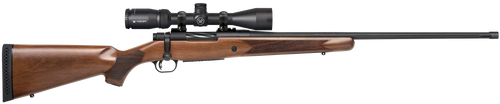 Mossberg 28237 Patriot w/Optic 6.5 PRC 4+1 24" Matte Blued Fluted Threaded Barrel, Matte Blued Drilled & Tapped Receiver, Fixed Walnut Stock, Vortex Crossfire II 3-9x40mm