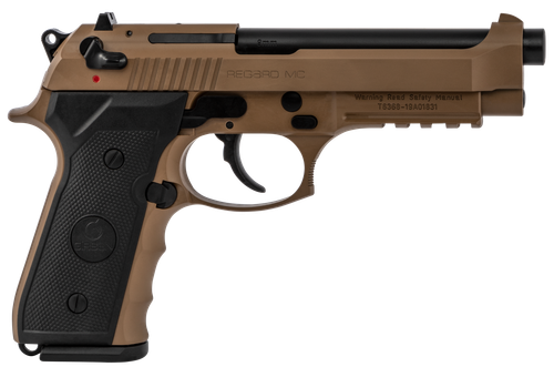 Girsan 390084 Regard MC 9mm Luger Caliber with 4.90" Barrel, 18+1 Capacity, Overall Flat Dark Earth Finish, Aluminum Picatinny Rail Frame, Serrated Steel Slide & Finger Grooved Black Polymer Grip
