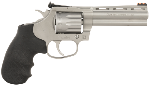 Colt Mfg KCOBRA22-SM4RFO King Cobra Target 22 LR 6 Shot 4.25" Matte Stainless Steel Vent Rib Barrel, Matte Stainless Stainless Steel Frame & Cylinder, Black Hogue Overmolded Grip, Exposed Hammer