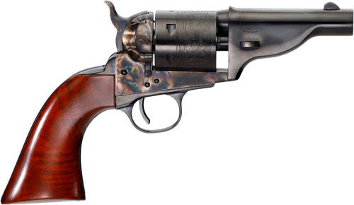 Taylors & Company 550958 The Hickok Open-Top 38 Special Caliber with 3.50" Blued Finish Barrel, 6rd Capacity Blued Finish Cylinder, Color Case Hardened Finish Steel Frame & Walnut Army Size Grip