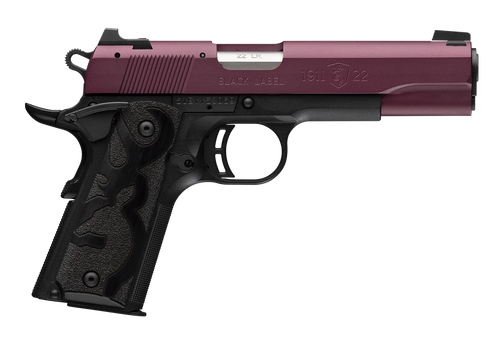 Browning 051061490 1911-22 Black Label Full Size Frame 22 LR 10+1 4.25" Matte Stainless Steel Barrel, Black Cherry Cerakote Serrated Steel Slide, Matte Black Polymer Frame w/Beavertail