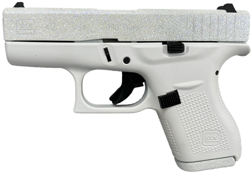 Glock UI4250204NFRST G42 Gen3 Sub-Compact Frame 380 ACP 6+1 3.25" Black Steel Barrel, Frost Glitter Cerakote Serrated Steel Slide, Frost Cerakote Polymer Frame, Textured Polymer Grip, Right Hand
