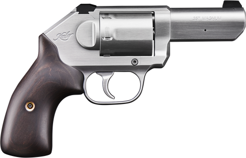 Kimber Mfg, Inc 3400011 K6S Stainless 3 357 Mag 6 Shot 3" Brushed Stainless Steel Barrel &s Cylinder, Brushed Stainless Steel Frame, Large Smooth Walnut Grip, Concealed Hammer