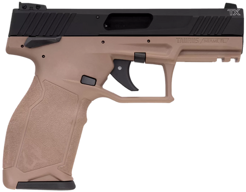 Taurus 1-2TX22141F-10 2TX  Full Size Frame 22 LR 10+1 4.60" Matte Black Threaded Barrel, Black Anodized Serrated Slide, Flat Dark Earth Polymer Frame w/Picatinny Rail, Textured Grip