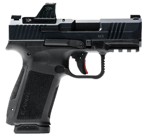 Canik HG7882VN Mete MC9L 17+1 9mm Luger Black Sub-Compact Frame 3.18" Steel Barrel Black, Nitride Serrated Steel Slide, Black Polymer Frame w/Picatinny Rail, MeCanik MO1 Red Dot